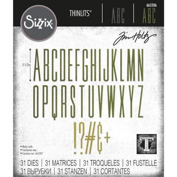 SIZZIX SIZZIX TIM HOLTZ THINLITS ALPHANUMERIC STRETCH UPPER DIE SET