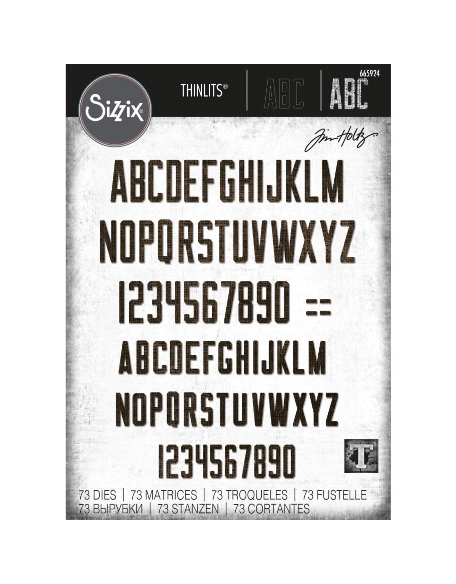 SIZZIX SIZZIX TIM HOLTZ ALPHANUMERIC THEORY THINLITS DIE SET