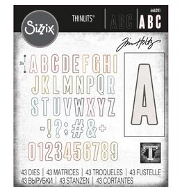 SIZZIX SIZZIX TIM HOLTZ THINLITS ALPHANUMERIC BULLETIN DIE SET