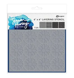 RANGER RANGER SIMON HURLEY STAR TILE 6x6 LAYERING STENCIL SET