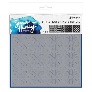 RANGER RANGER SIMON HURLEY STAR TILE 6x6 LAYERING STENCIL SET