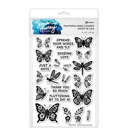 RANGER RANGER SIMON HURLEY BLOOMING BUTTERFLIES CLEAR STAMP SET