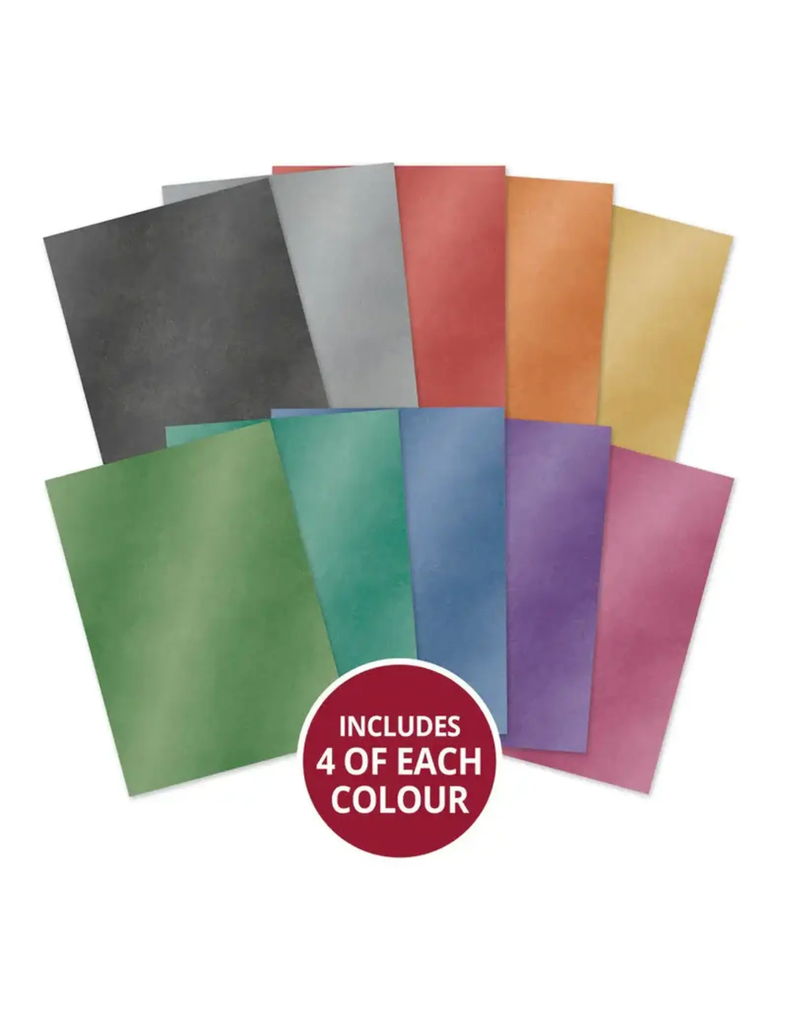 HUNKYDORY CRAFTS LTD. HUNKYDORY ADORABLE SCORABLE DESIGNER A4 CARD PACKS - METALLICS COLLECTION 40 SHEETS