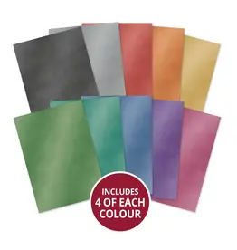HUNKYDORY CRAFTS LTD. HUNKYDORY ADORABLE SCORABLE DESIGNER A4 CARD PACKS - METALLICS COLLECTION 40 SHEETS