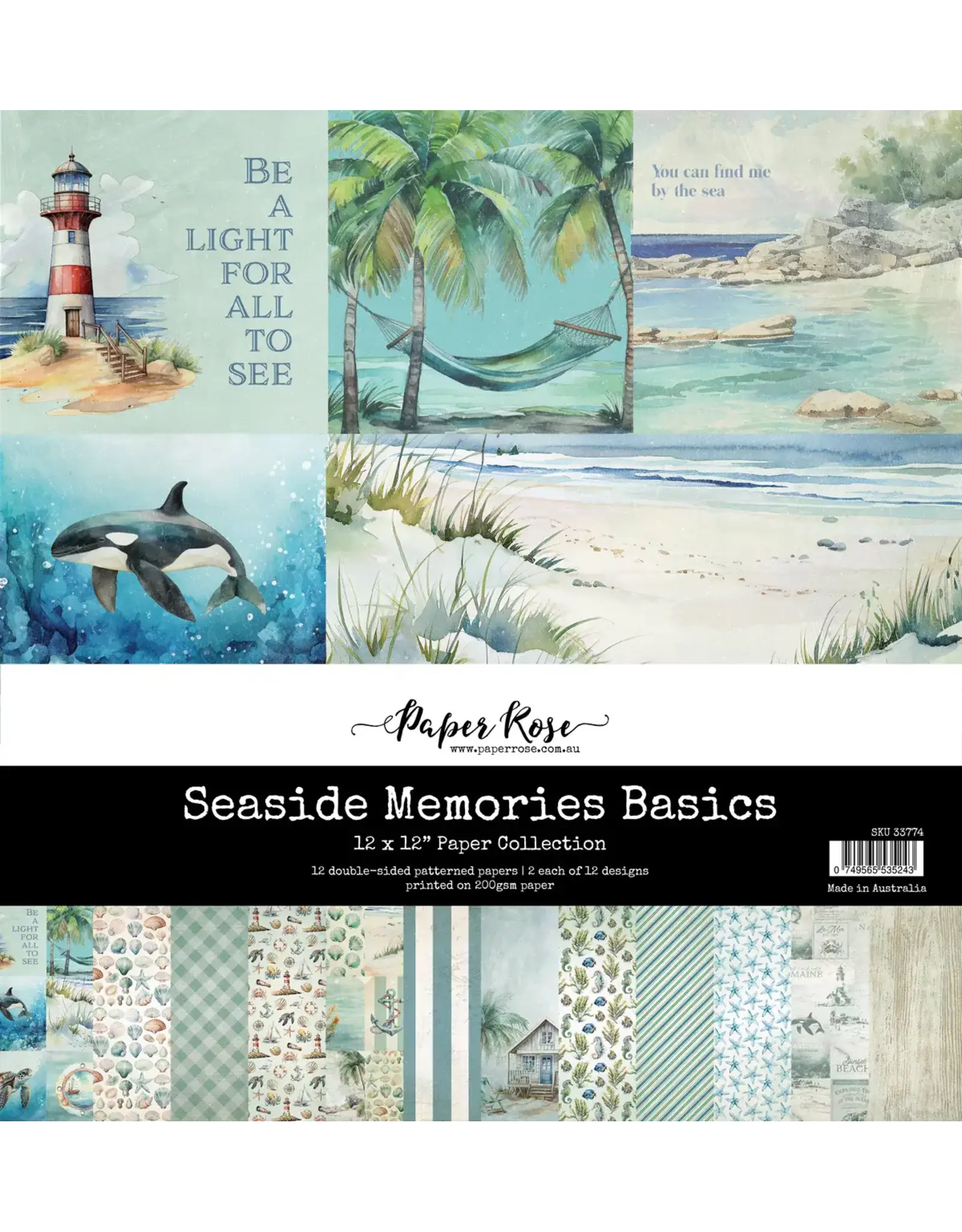 PAPER ROSE PAPER ROSE SEASIDE MEMORIES 12x12 BASICS PAPER COLLECTION