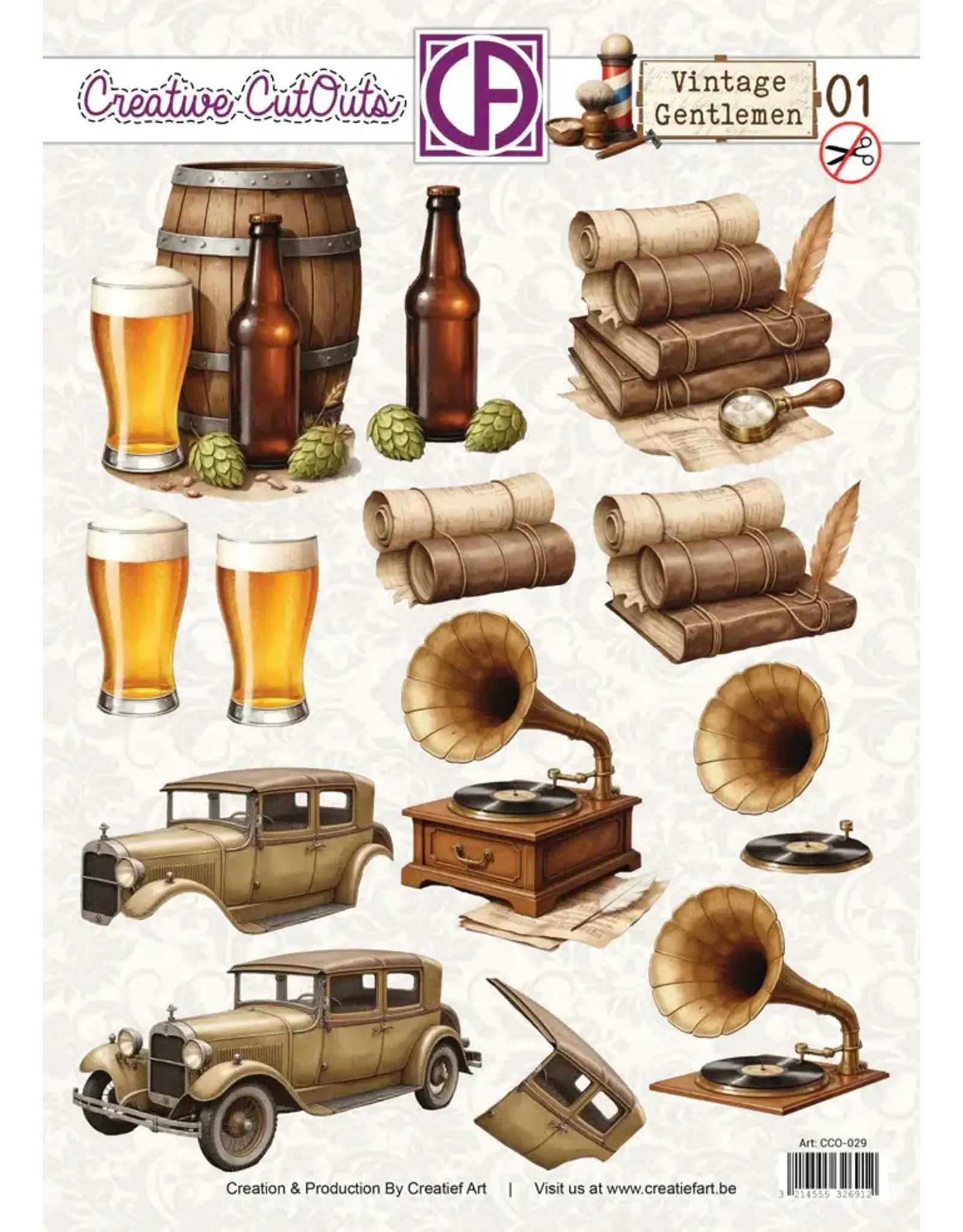 LEANE CREATIF LEANE CREATIEF VINTAGE GENTLEMEN 01 3D CUT OUTS