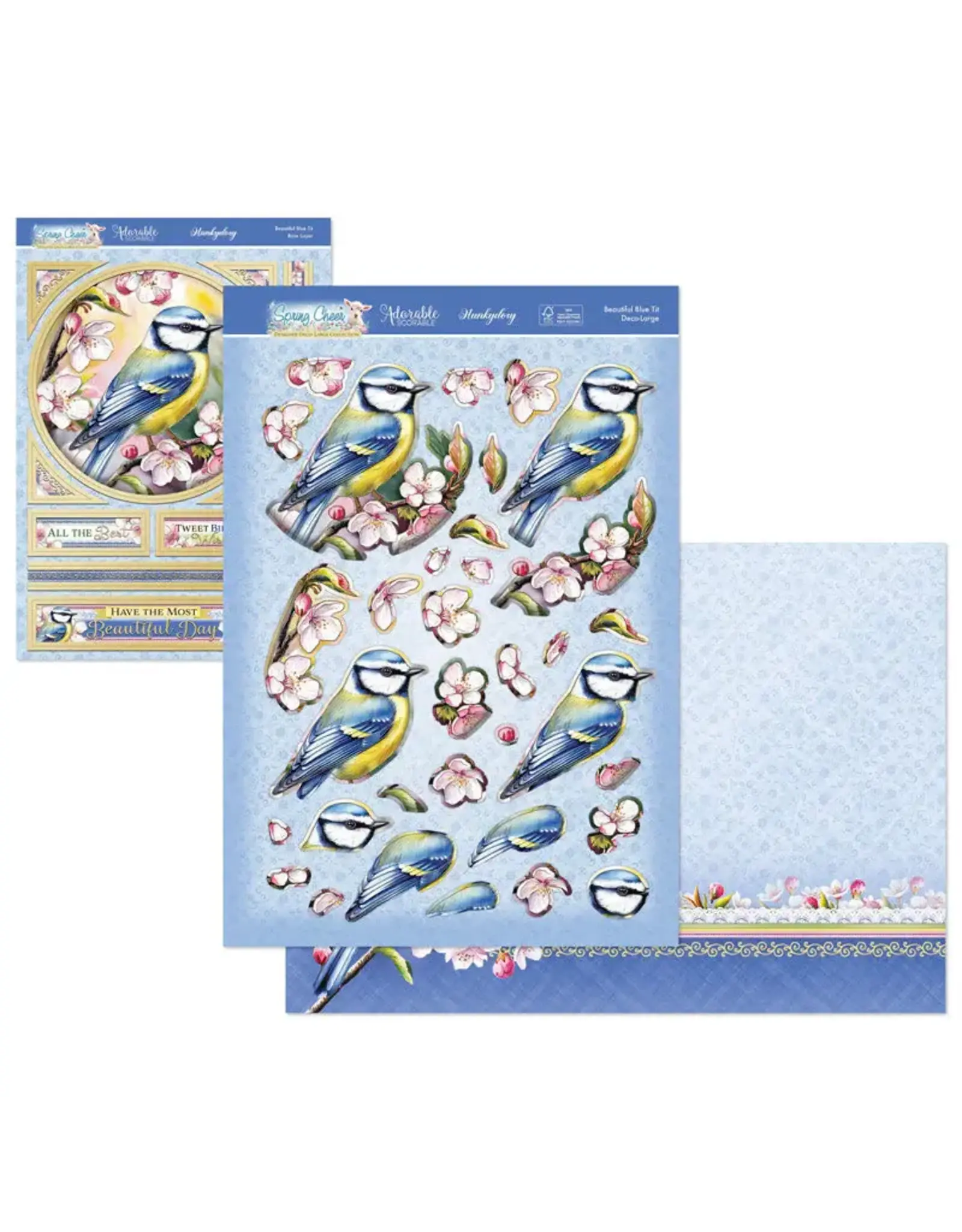 HUNKYDORY CRAFTS LTD. HUNKYDORY SPRING CHEER BEAUTIFUL BLUE TIT DECO-LARGE SET