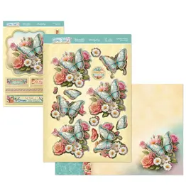HUNKYDORY CRAFTS LTD. HUNKYDORY SPRING CHEER FLUTTERBYE WISHES DECO-LARGE SET