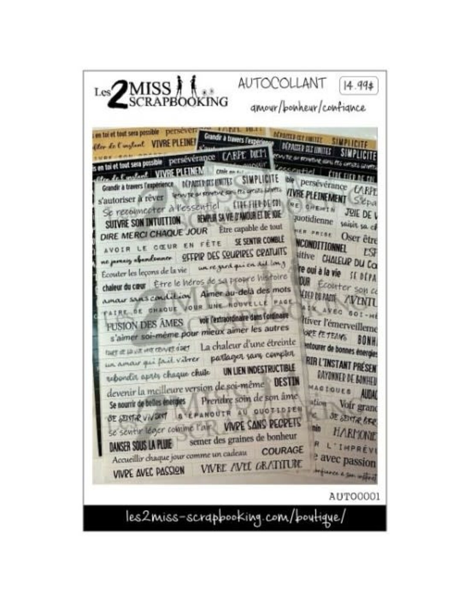 LES 2 MISS SCRAPBOOKING LES 2 MISS SCRAPBOOKING AMOUR/BONHEUR/CONFIANCE STICKERS