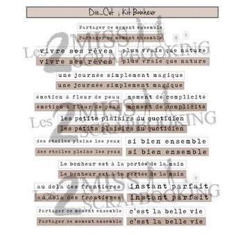 LES 2 MISS SCRAPBOOKING LES 2 MISS SCRAPBOOKING KIT BONHEUR DIE-CUTS