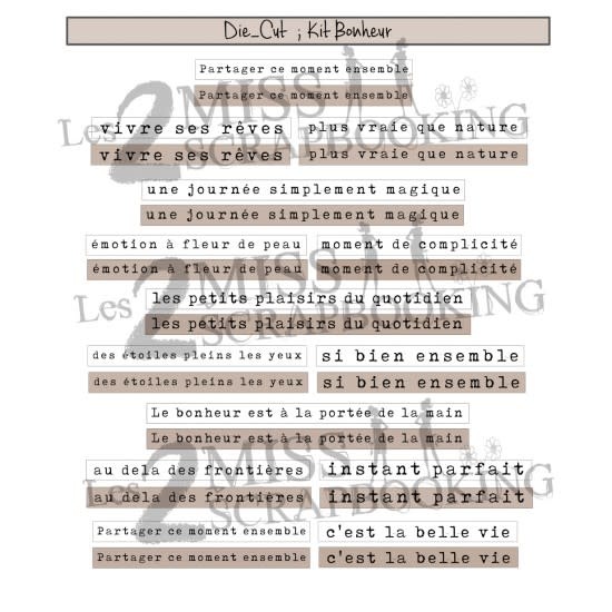 LES 2 MISS SCRAPBOOKING LES 2 MISS SCRAPBOOKING KIT BONHEUR DIE-CUTS