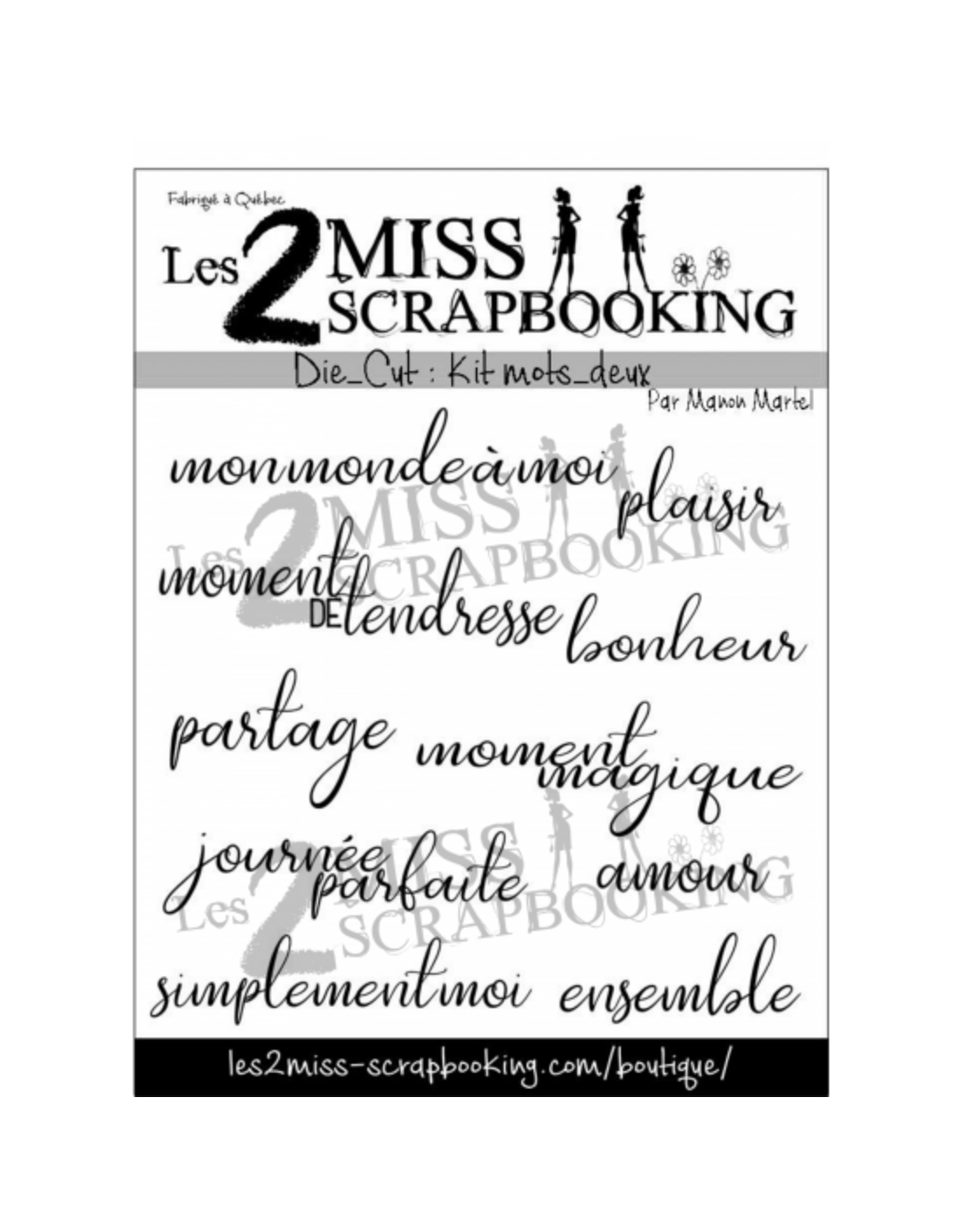 LES 2 MISS SCRAPBOOKING LES 2 MISS SCRAPBOOKING KIT MOTS 2 DIE-CUTS