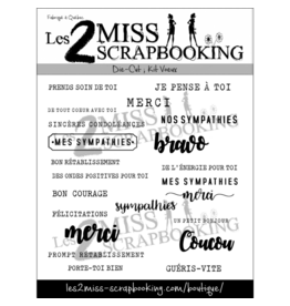 LES 2 MISS SCRAPBOOKING LES 2 MISS SCRAPBOOKING KIT VOEUX (BLANC SUR NOIR) DIE-CUTS