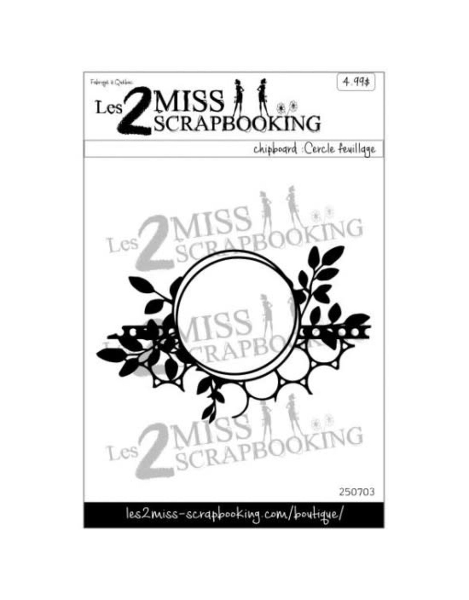 LES 2 MISS SCRAPBOOKING LES 2 MISS SCRAPBOOKING KIT CERCLE FEUILLAGE CHIPBOARD