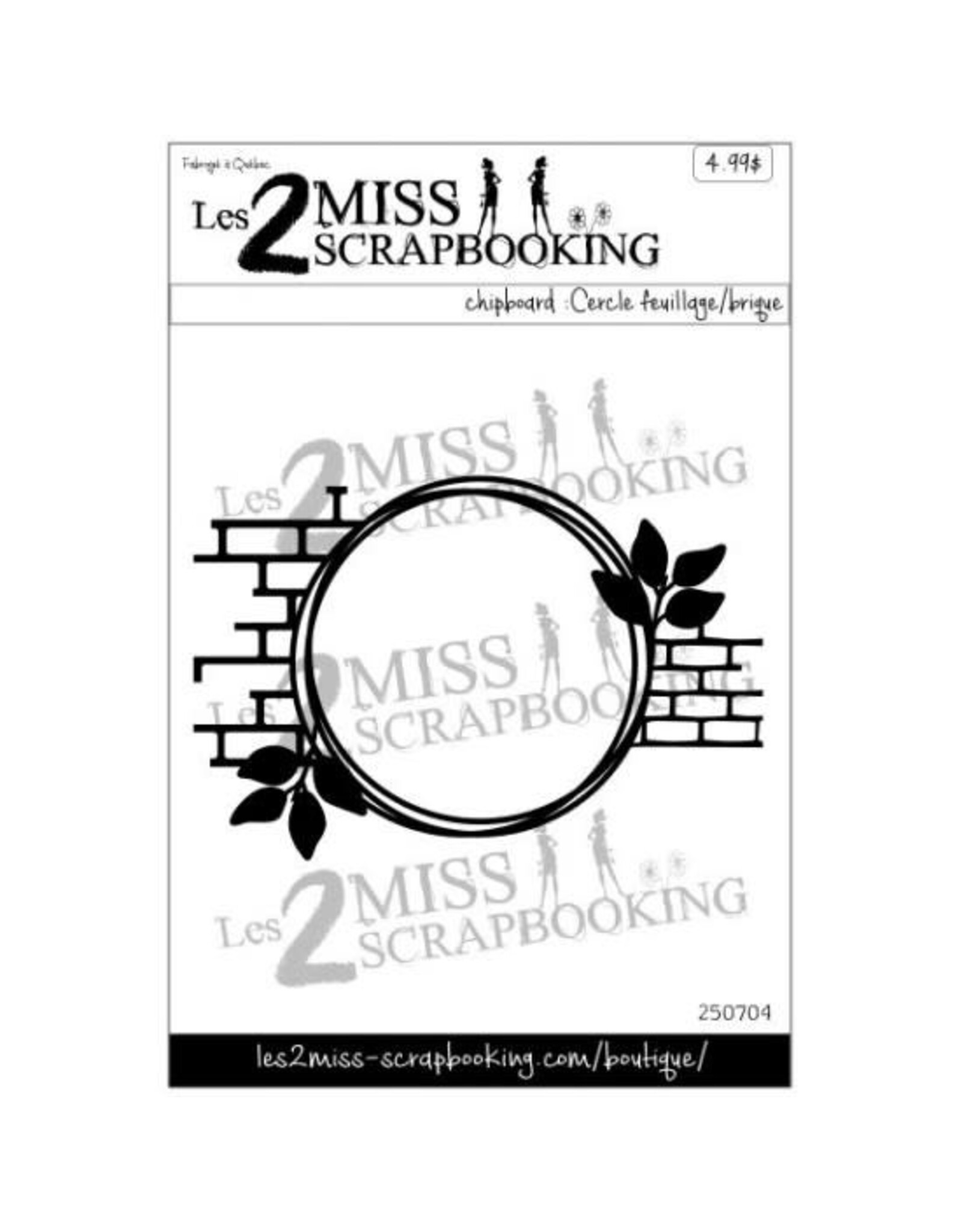 LES 2 MISS SCRAPBOOKING LES 2 MISS SCRAPBOOKING KIT CERCLE FEUILLAGE BRIQUE CHIPBOARD
