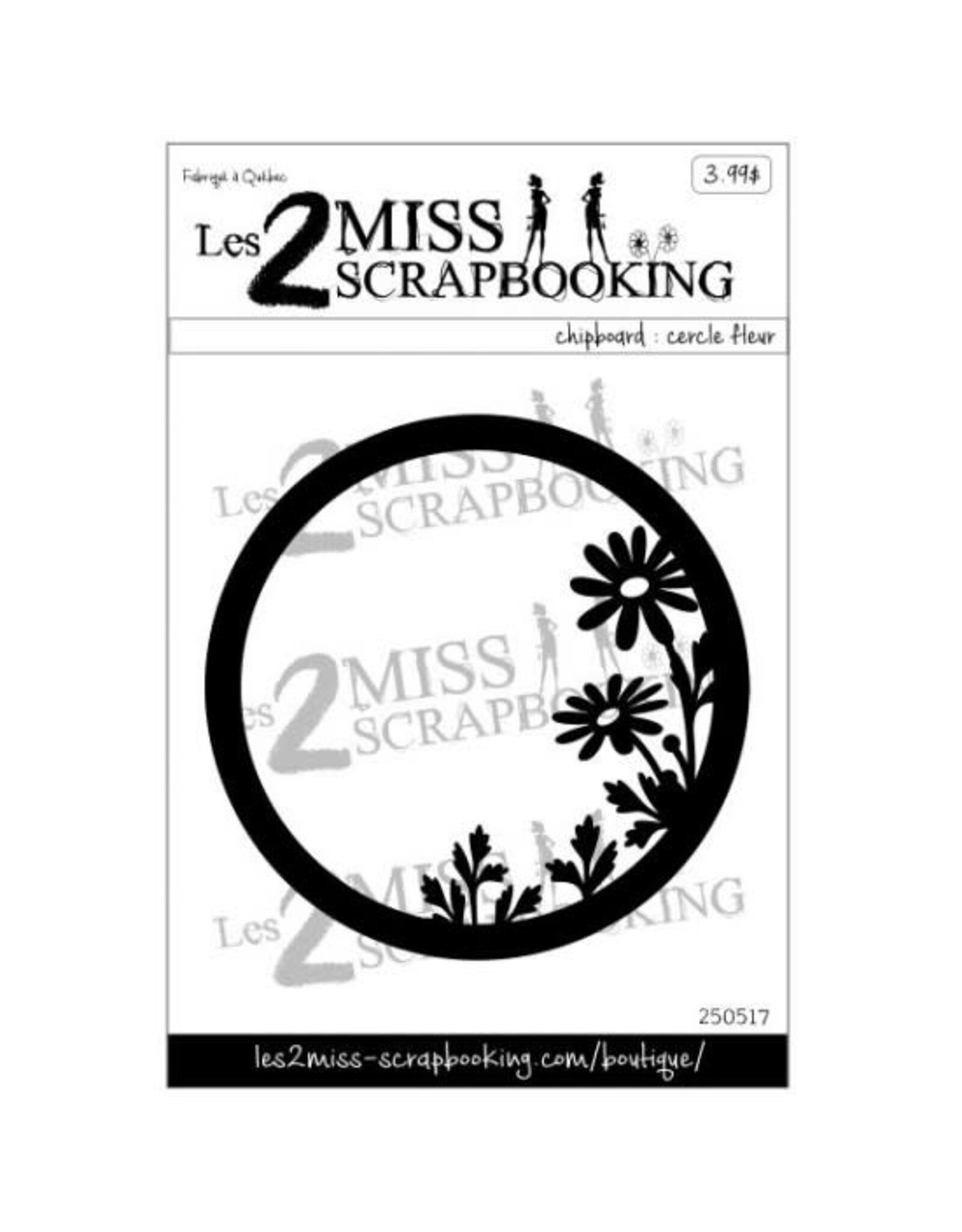 LES 2 MISS SCRAPBOOKING LES 2 MISS SCRAPBOOKING KIT CERCLE FLEUR CHIPBOARD