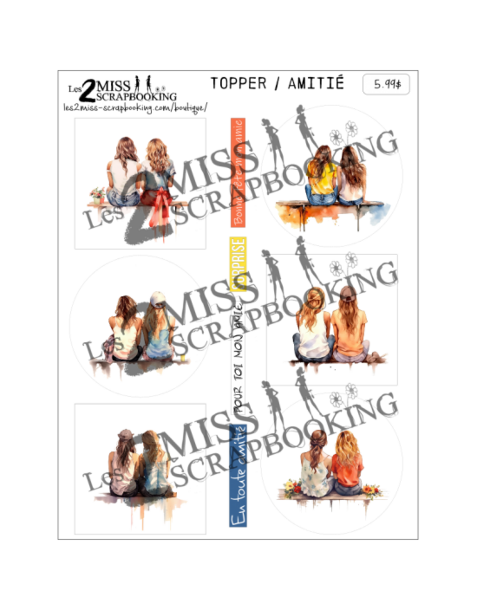 LES 2 MISS SCRAPBOOKING LES 2 MISS SCRAPBOOKING AMITIÉ TOPPER