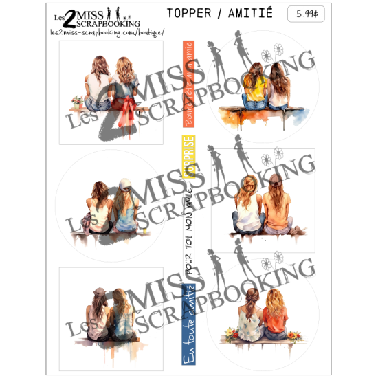 LES 2 MISS SCRAPBOOKING LES 2 MISS SCRAPBOOKING AMITIÉ TOPPER