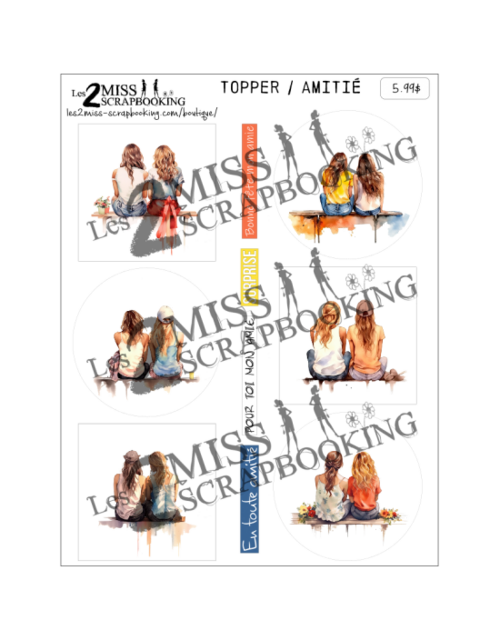 LES 2 MISS SCRAPBOOKING LES 2 MISS SCRAPBOOKING AMITIÉ TOPPER