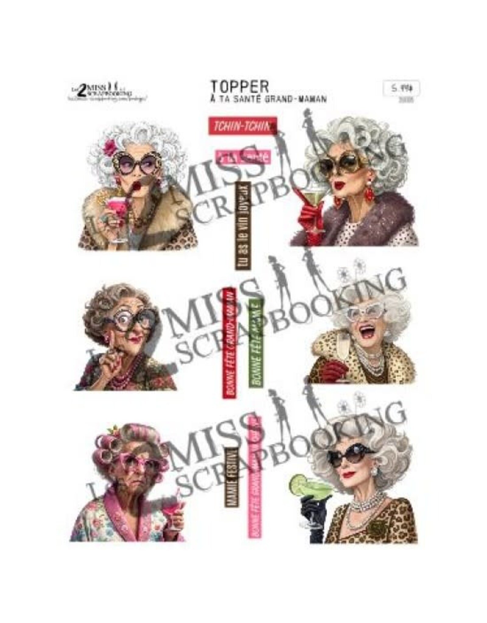 LES 2 MISS SCRAPBOOKING LES 2 MISS SCRAPBOOKING À TA SANTÉ GRAND-MAMAN TOPPER