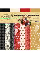 GRAPHIC 45 GRAPHIC 45 CURIOUSER & CURIOUSER PATTERNS & SOLIDS 12x12 COLLECTION PACK