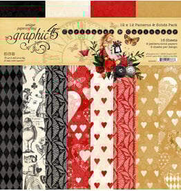 GRAPHIC 45 GRAPHIC 45 CURIOUSER & CURIOUSER PATTERNS & SOLIDS 12x12 COLLECTION PACK