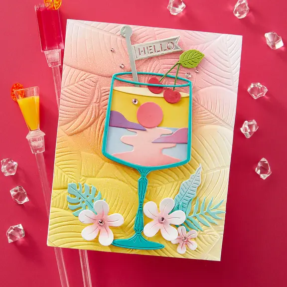 SPELLBINDERS SPELLBINDERS HAPPY HOUR COLLECTION LUSH LEAVES 3D EMBOSSING FOLDER