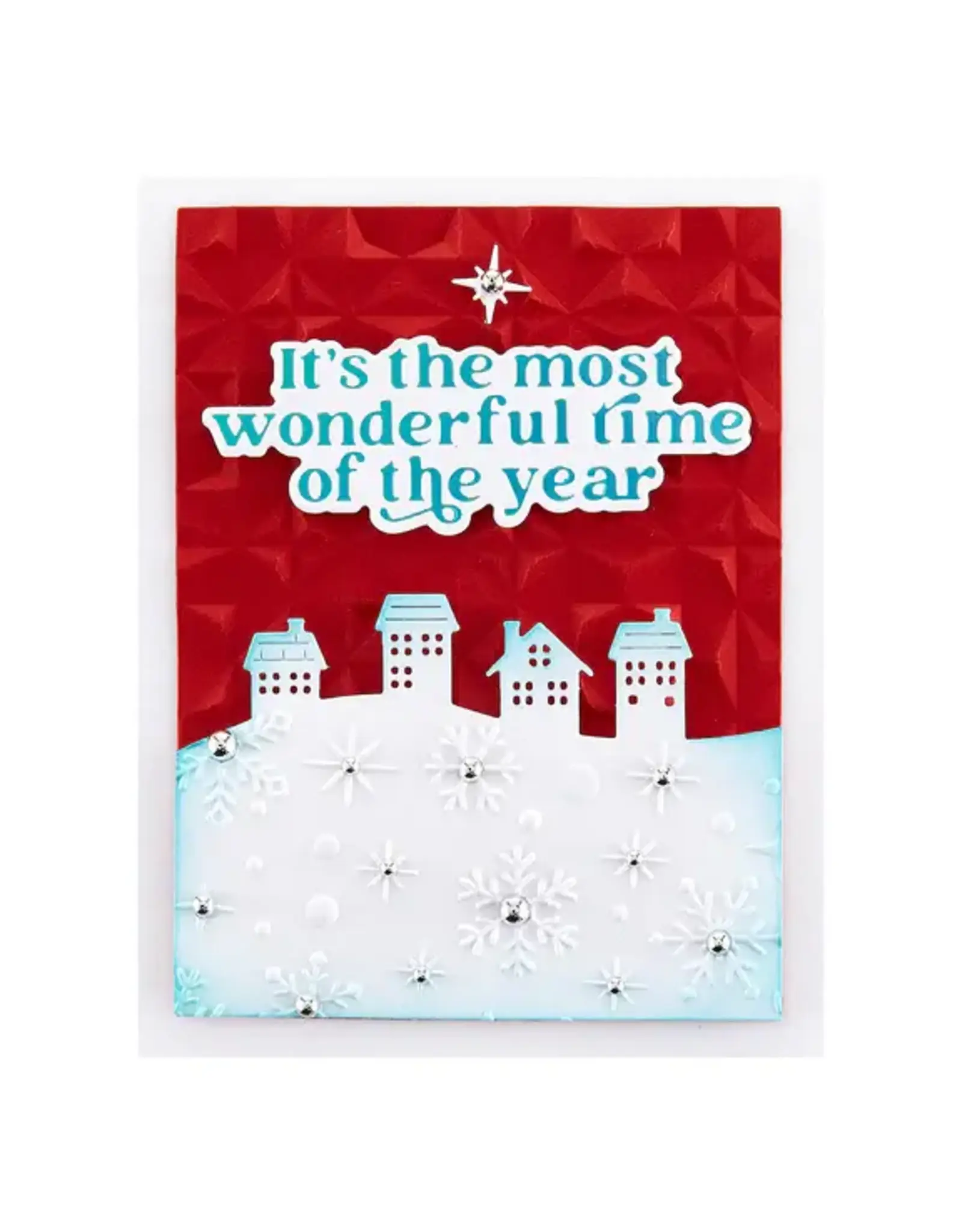 SPELLBINDERS SPELLBINDERS SIMON'S SNOW GLOBES COLLECTION GEO QUILT 3D EMBOSSING FOLDER