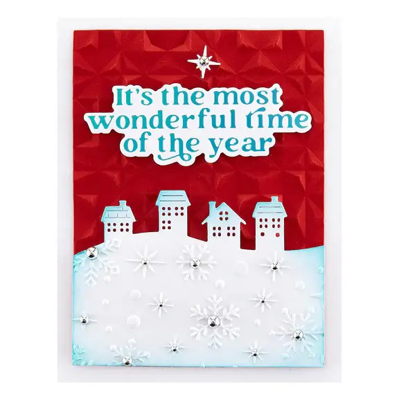 SPELLBINDERS SPELLBINDERS SIMON'S SNOW GLOBES COLLECTION GEO QUILT 3D EMBOSSING FOLDER