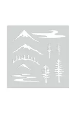 HERO ARTS HERO ARTS MOUNTAIN SCENE 6x6 STENCIL