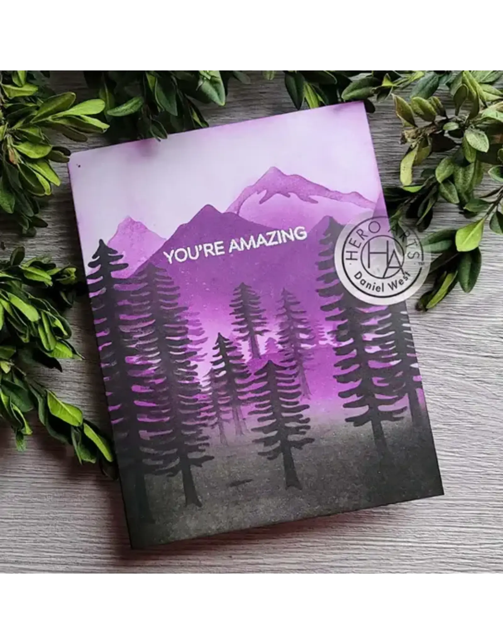 HERO ARTS HERO ARTS MOUNTAIN SCENE 6x6 STENCIL