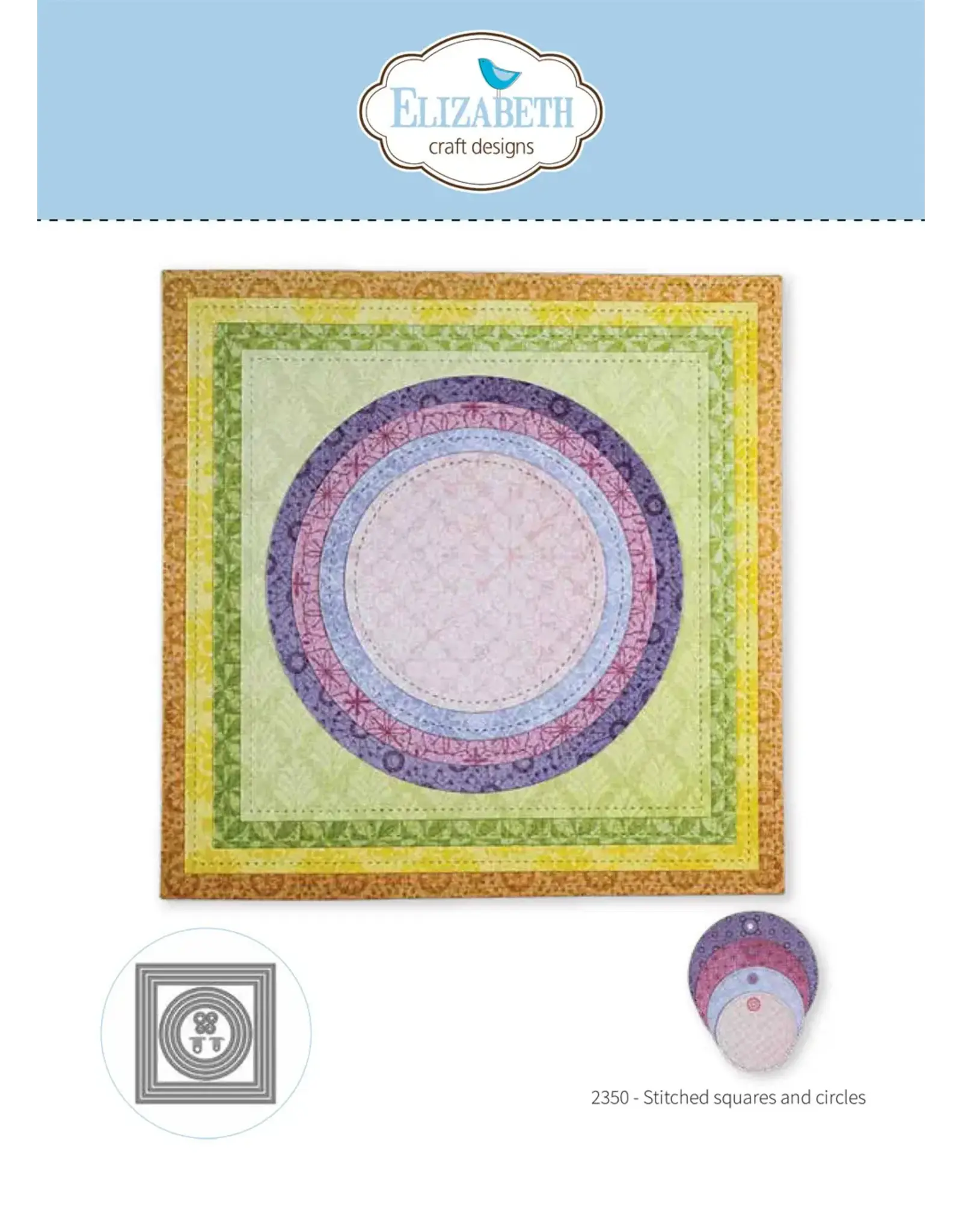 ELIZABETH CRAFT DESIGNS ELIZABETH CRAFT DESIGNS PAPER FLOWERS STITCHED SQUARES AND CIRCLES DIE SET