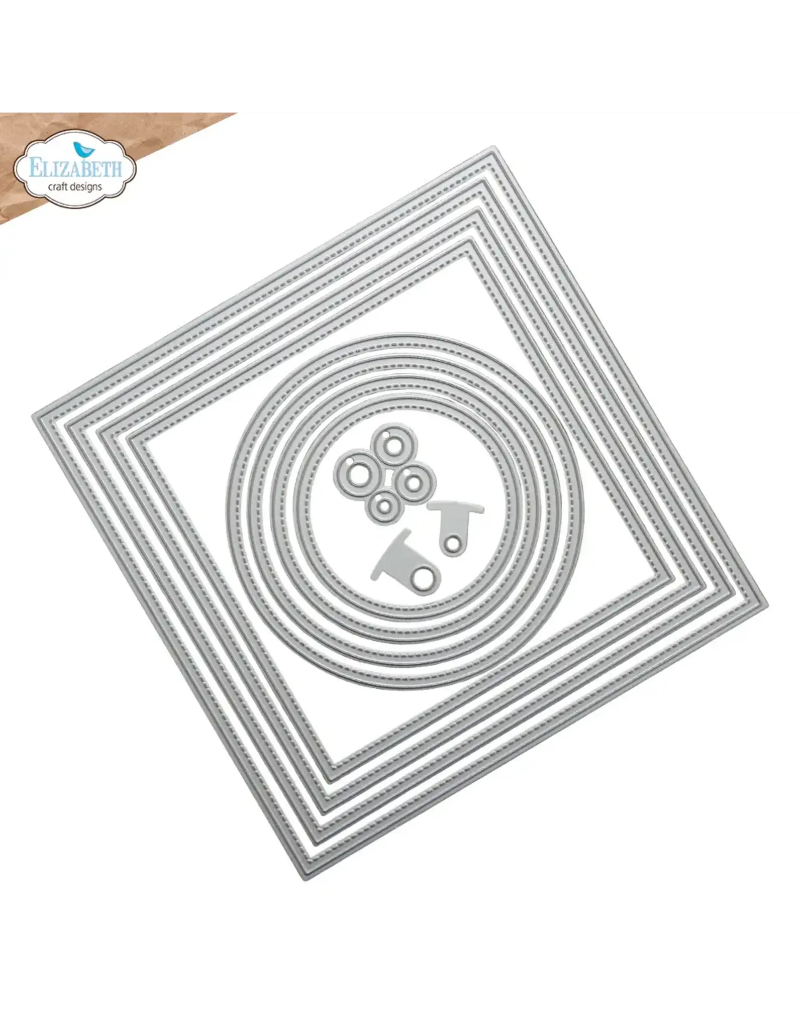 ELIZABETH CRAFT DESIGNS ELIZABETH CRAFT DESIGNS PAPER FLOWERS STITCHED SQUARES AND CIRCLES DIE SET