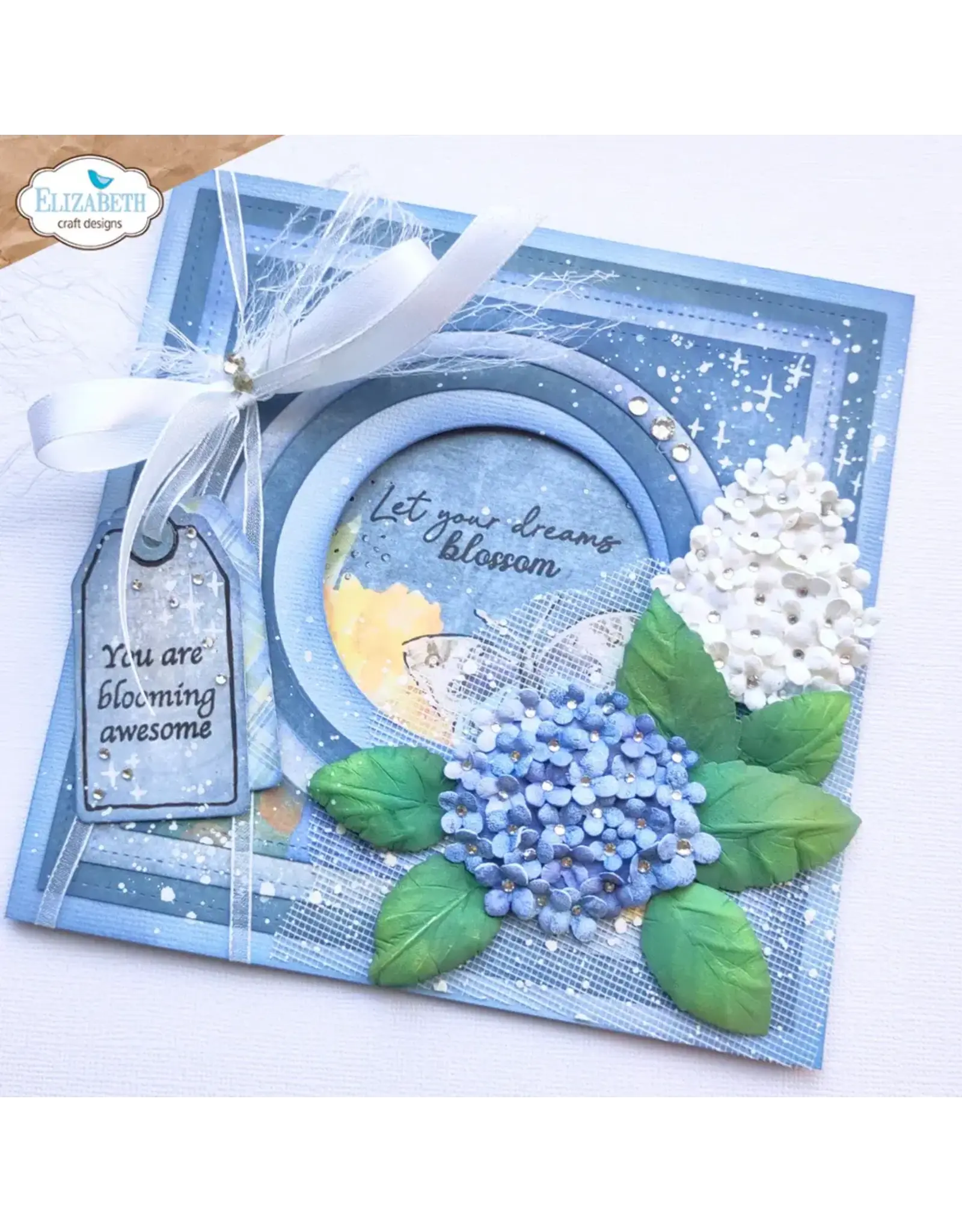ELIZABETH CRAFT DESIGNS ELIZABETH CRAFT DESIGNS PAPER FLOWERS STITCHED SQUARES AND CIRCLES DIE SET