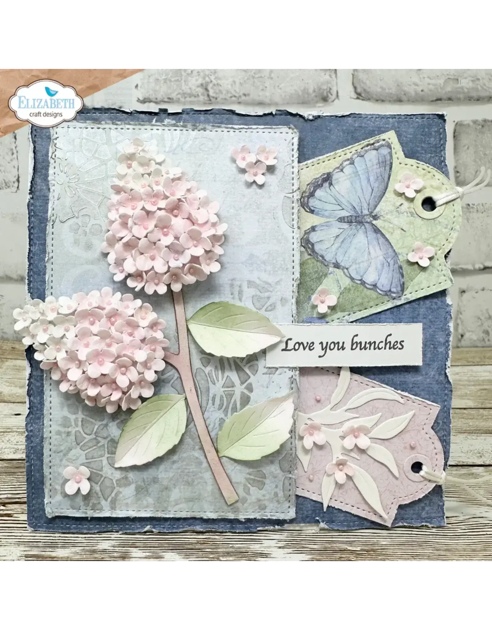 ELIZABETH CRAFT DESIGNS ELIZABETH CRAFT DESIGNS PAPER FLOWERS STITCHED RECTANGLES AND LABELS DIE SET
