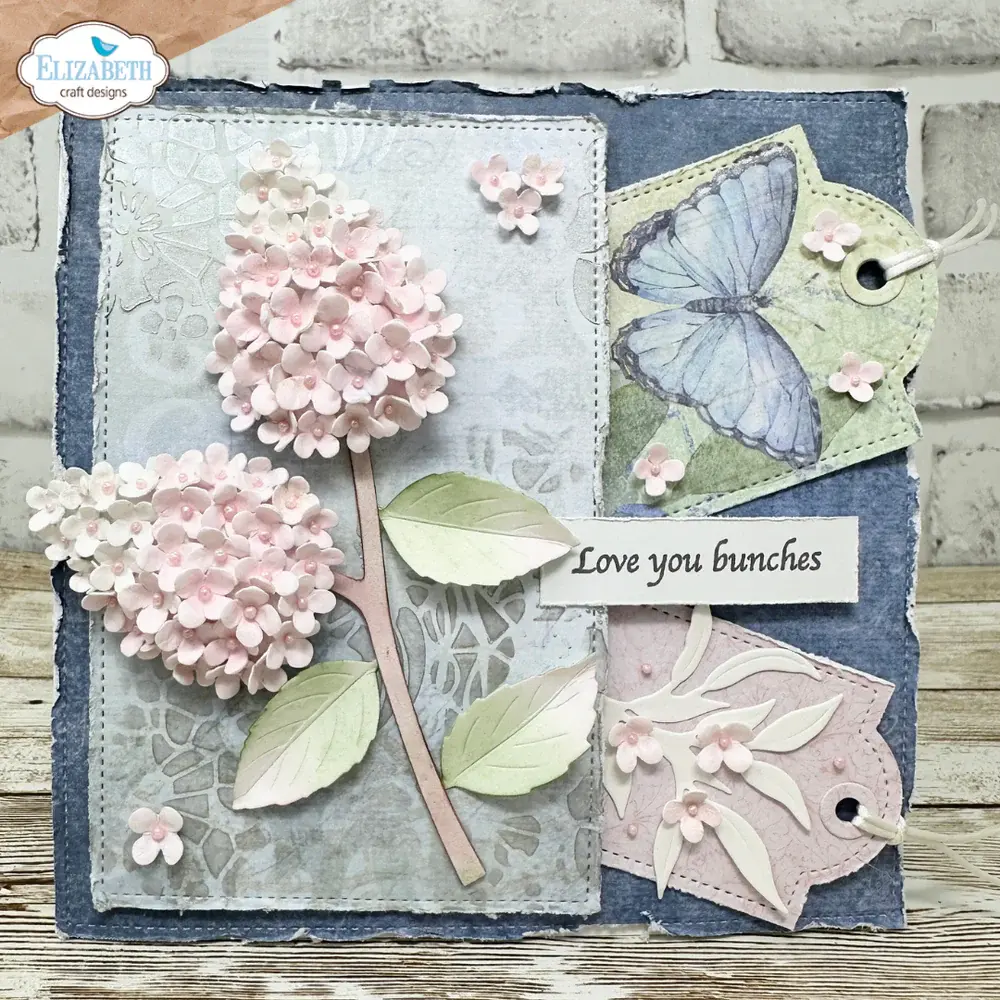 ELIZABETH CRAFT DESIGNS ELIZABETH CRAFT DESIGNS PAPER FLOWERS STITCHED RECTANGLES AND LABELS DIE SET