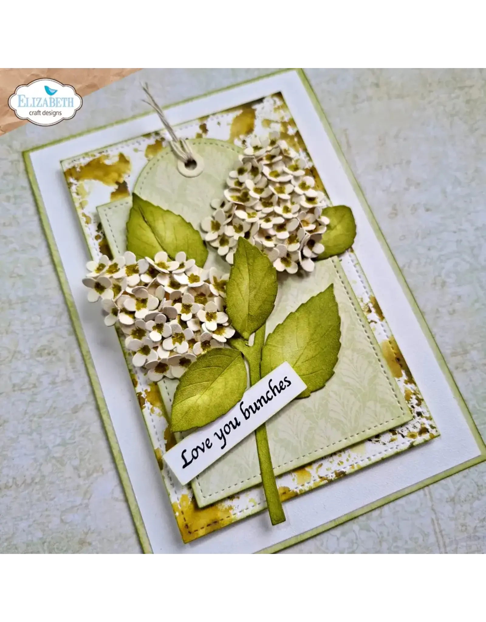 ELIZABETH CRAFT DESIGNS ELIZABETH CRAFT DESIGNS PAPER FLOWERS STITCHED RECTANGLES AND LABELS DIE SET