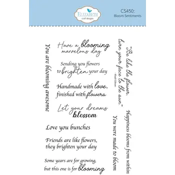 ELIZABETH CRAFT DESIGNS ELIZABETH CRAFT DESIGNS PAPER FLOWERS BLOOM SENTIMENTS CLEAR STAMP SET