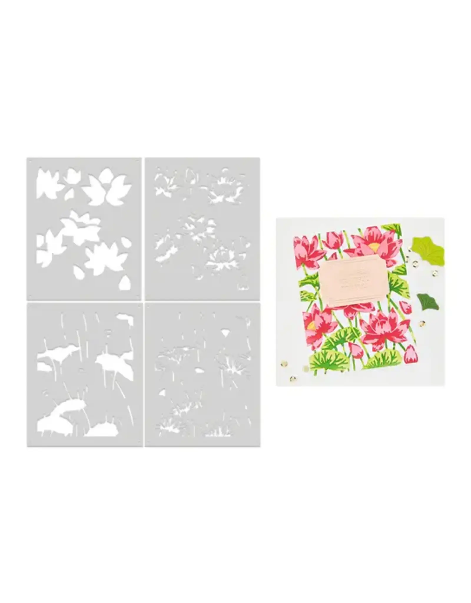 HERO ARTS HERO ARTS LOTUS FIELD LAYERING STENCIL SET