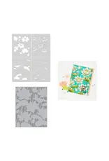 HERO ARTS HERO ARTS LOTUS FIELD LETTERPRESS + FOIL PLATE AND STENCIL SET