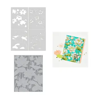 HERO ARTS HERO ARTS LOTUS FIELD LETTERPRESS + FOIL PLATE AND STENCIL SET