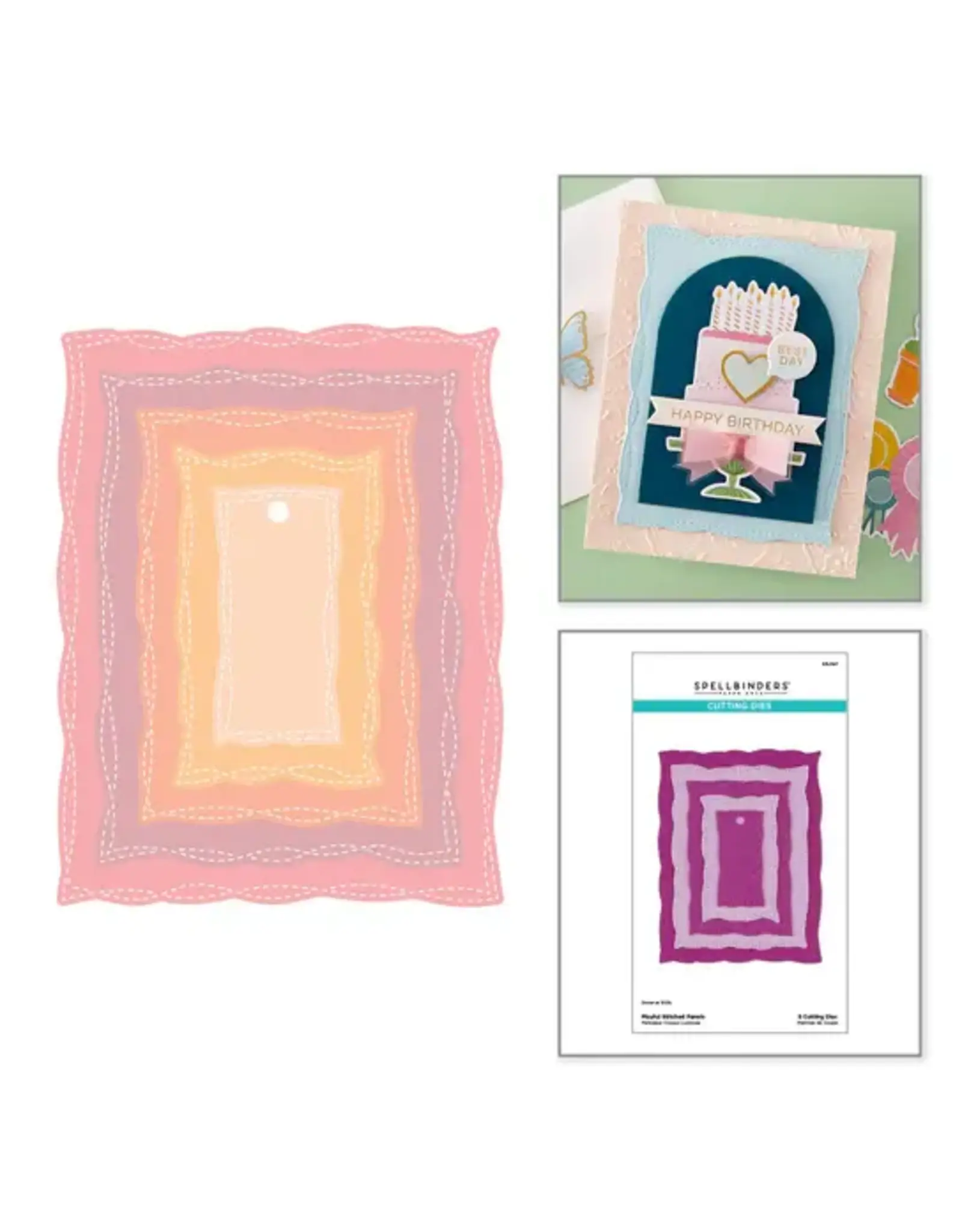 SPELLBINDERS SPELLBINDERS PLAYFUL STITCHED PANELS ETCHED DIE SET