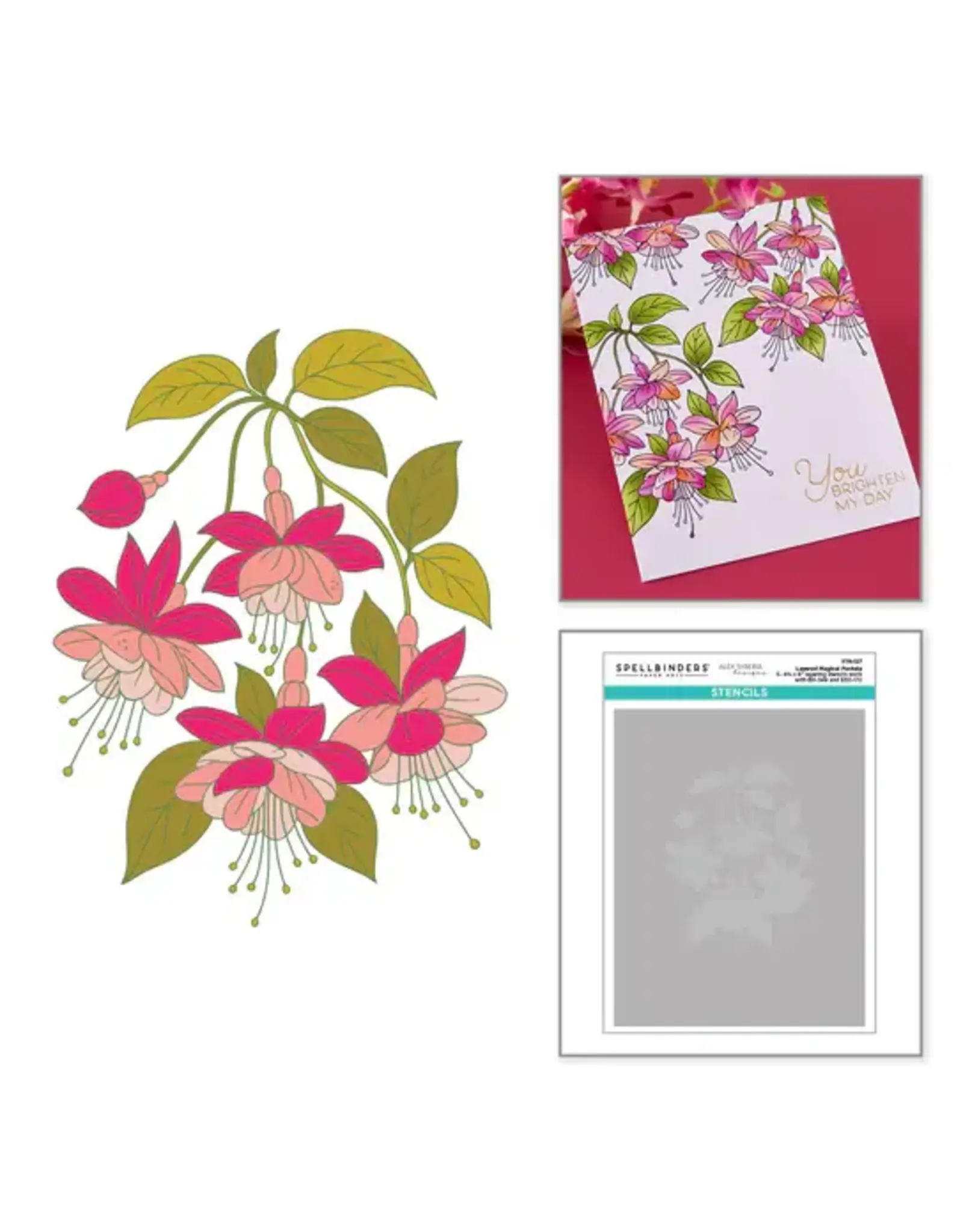 SPELLBINDERS SPELLBINDERS ALEX SYBERIA MAGICAL FUCHSIA LAYERED STENCIL SET
