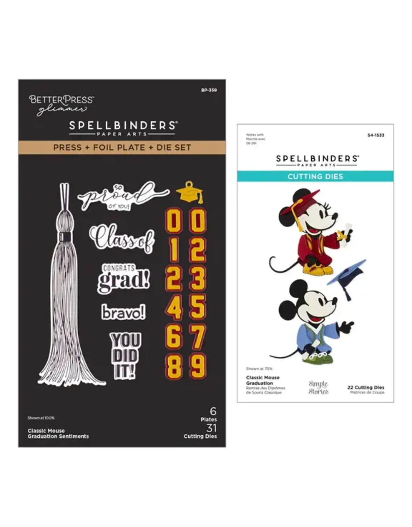 SPELLBINDERS SPELLBINDERS CLASSIC MOUSE GRADUATION I WANT IT ALL BUNDLE