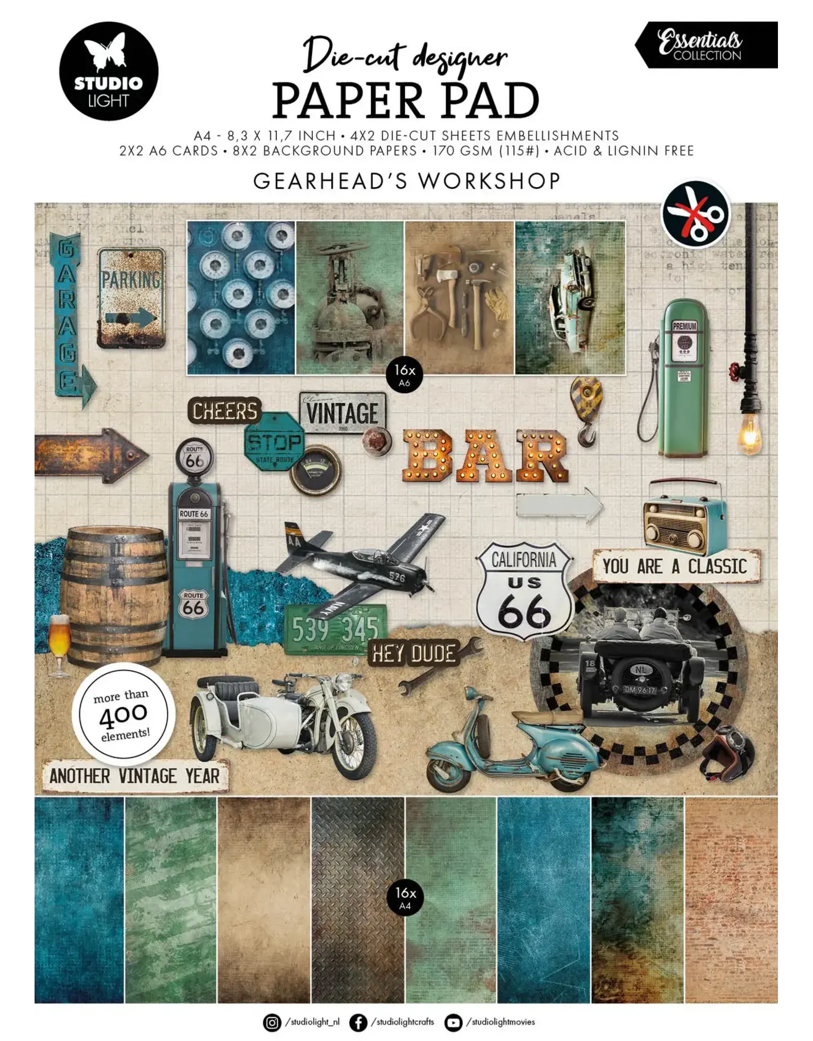 STUDIOLIGHT STUDIOLIGHT GEARHEAD WORKSHOP PAPER PAD DIE-CUTS