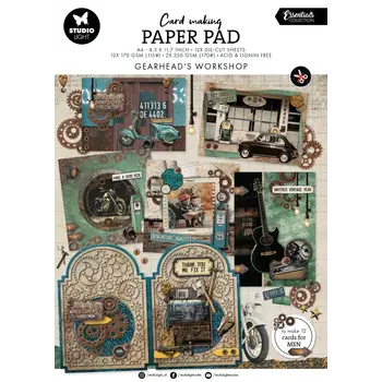 STUDIOLIGHT STUDIOLIGHT ESSENTIALS COLLECTION GEARHEAD WORKSHOP CARD MAKING PAD