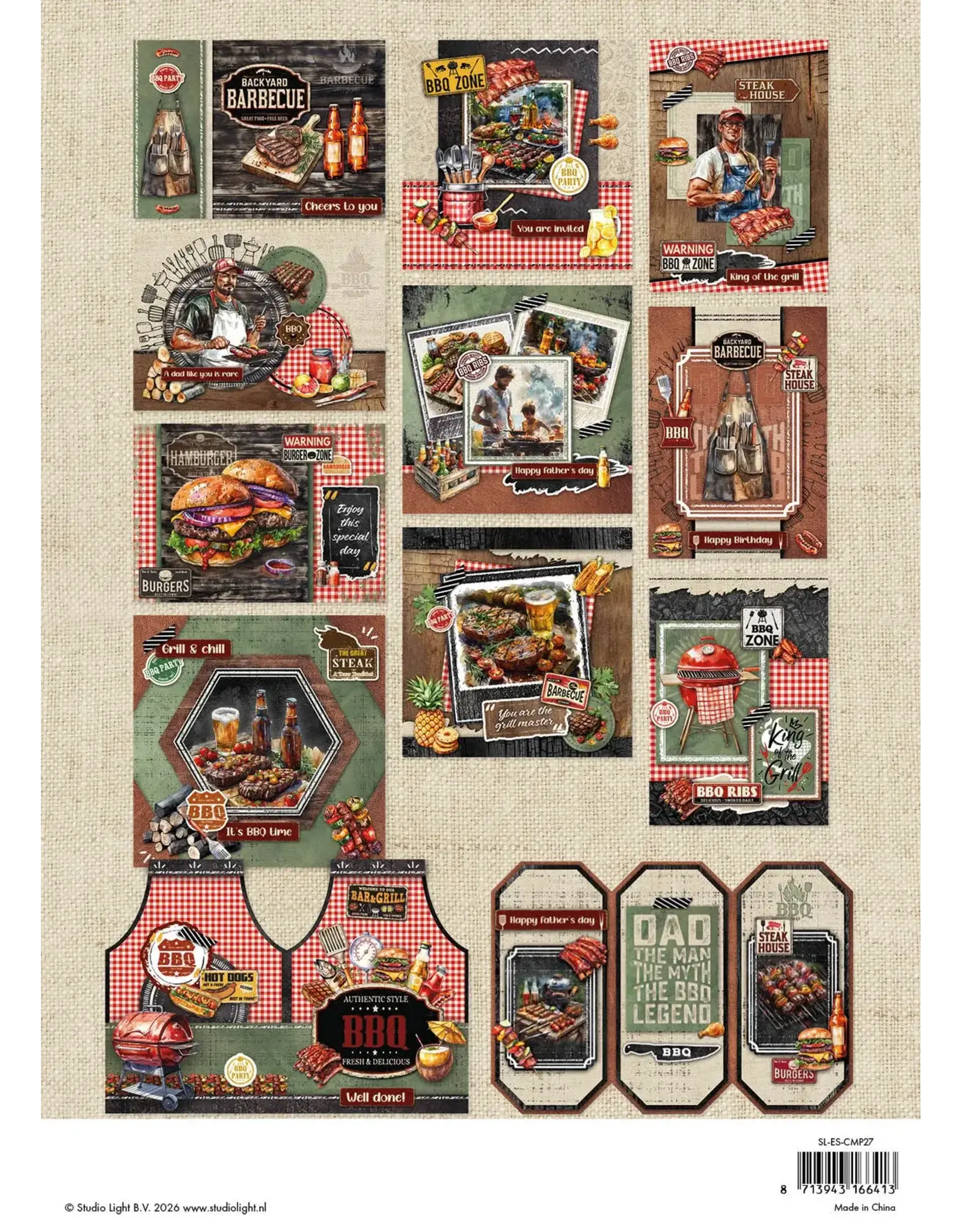 STUDIOLIGHT STUDIOLIGHT ESSENTIALS COLLECTION BBQ PARTY CARD MAKING PAD