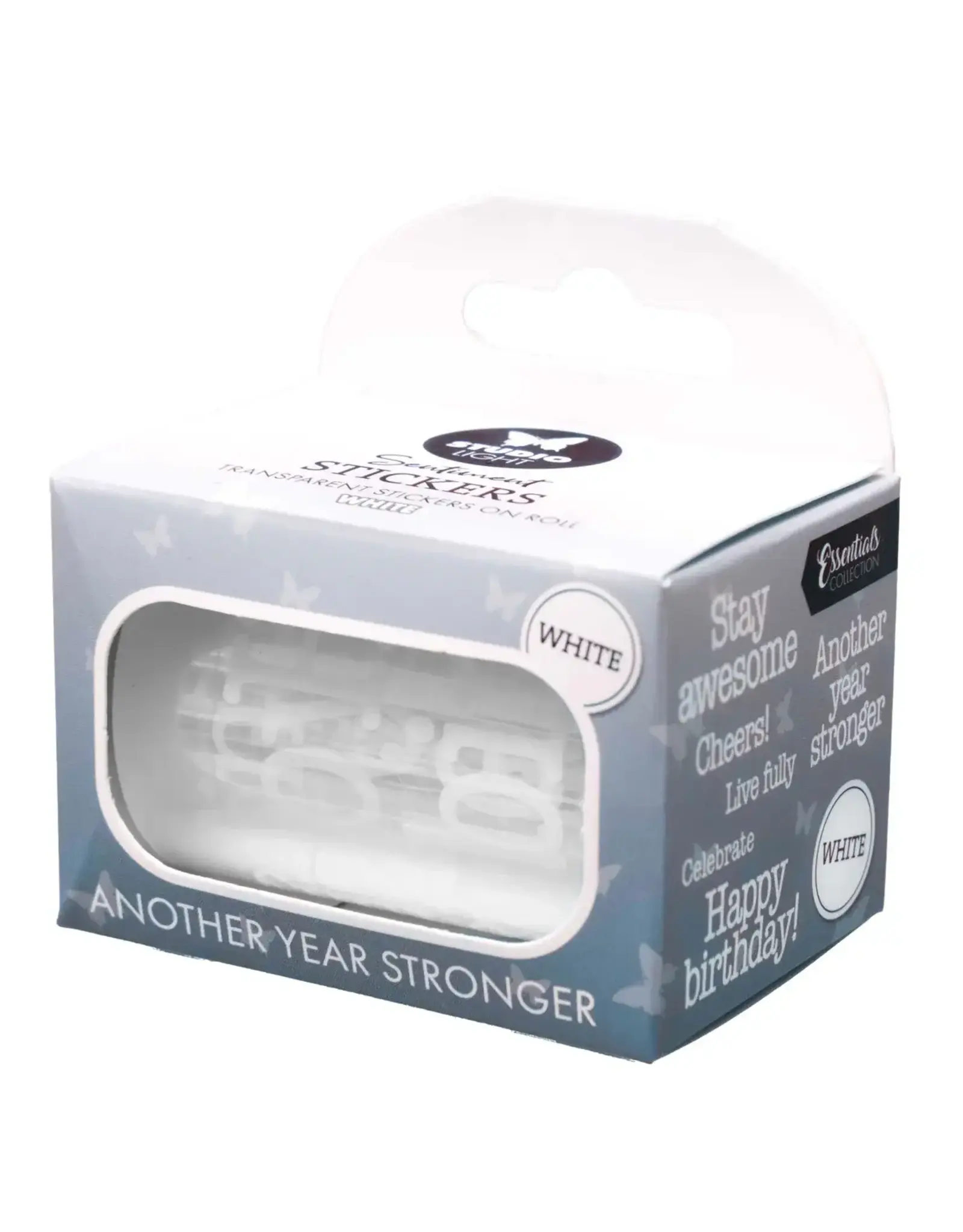 STUDIOLIGHT STUDIOLIGHT ESSENTIALS COLLECTION ANOTHER YEAR STRONGER WHITE STICKERS 5 METERS