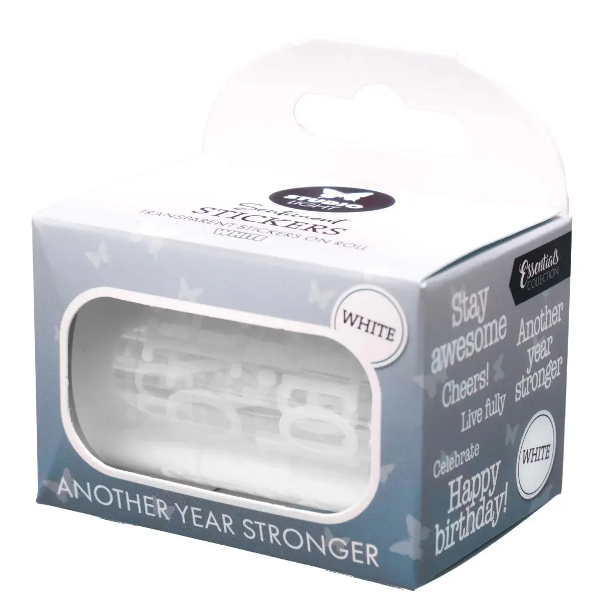 STUDIOLIGHT STUDIOLIGHT ESSENTIALS COLLECTION ANOTHER YEAR STRONGER WHITE STICKERS 5 METERS