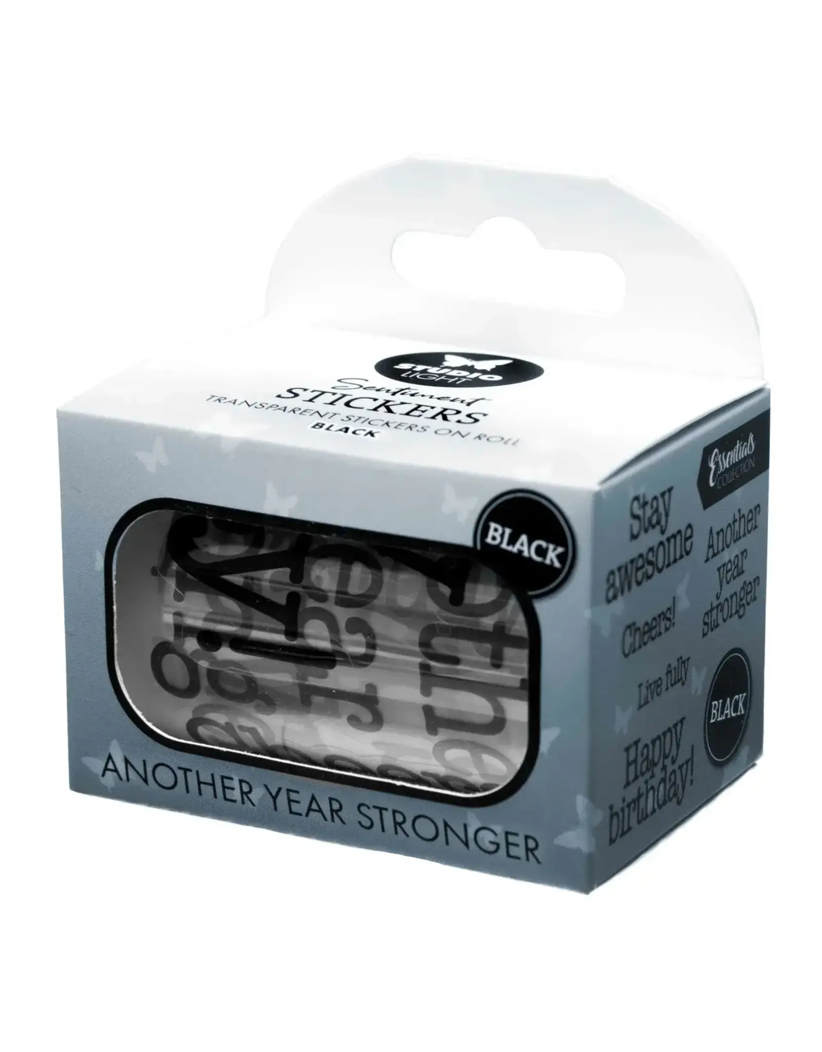STUDIOLIGHT STUDIOLIGHT ESSENTIALS COLLECTION ANOTHER YEAR STRONGER BLACK STICKERS 5 METERS